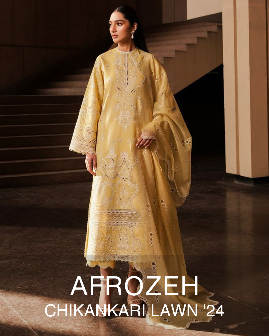 AFROZEH CHIKANKARI LAWN '24