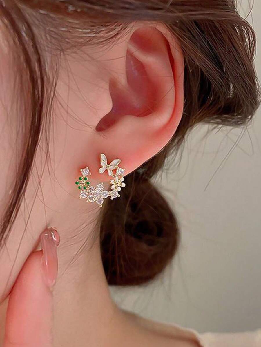 BUTTERFLY FLOWER EARRING