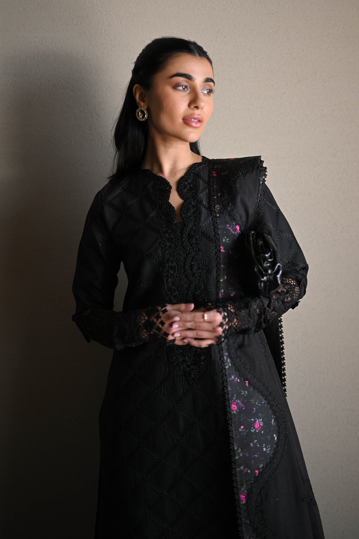 ZAIB LUXURY LAWN '25 - BLACK